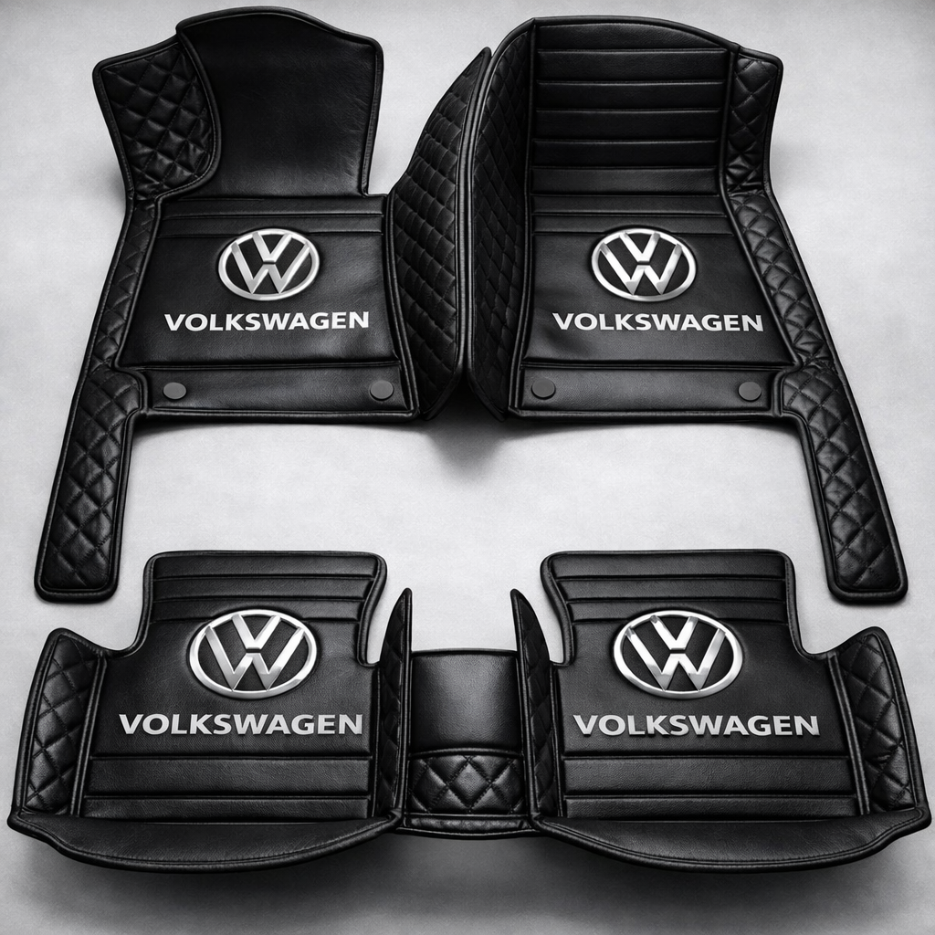 Prémium PVC és bőr autószőnyeg szett, minden időjáráshoz, vízálló – komplett első és hátsó készlet.