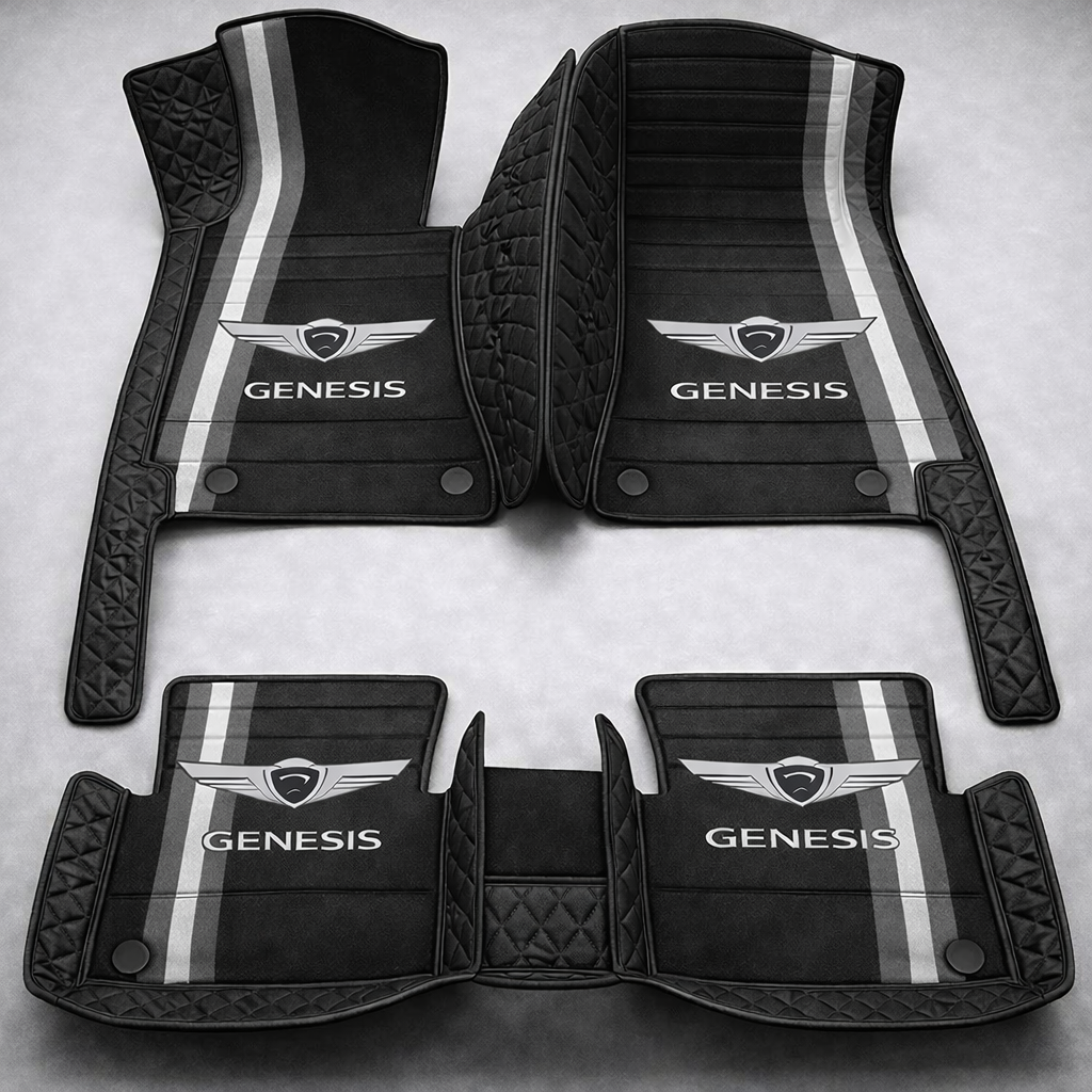 Prémium PVC és bőr autószőnyeg szett, minden időjáráshoz, vízálló – komplett első és hátsó készlet.